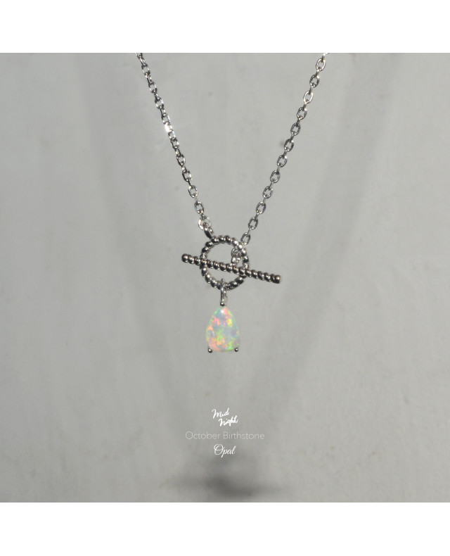 October Birthstone- Australia Droplet Opal Necklace 